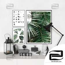 Decorative set Black, white, green