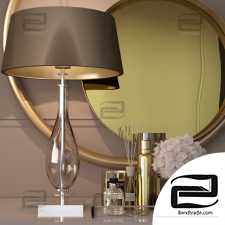 Decorative set in gold for dressing table