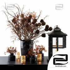 Berry and Branches with lantern Decorative set