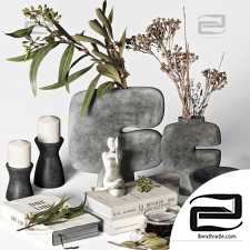 Decorative set with 101 Copenhagen vases