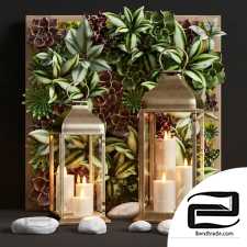 Decorative set Pottery Barn CHESTER BRUSHED BRASS LANTERN