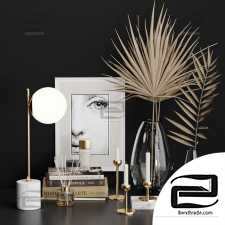 Decorative set West Elm with Dry Palm