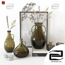 Decorative set with Glass Vase