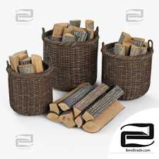 Basket with firewood 026