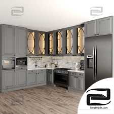 A set of kitchen cabinets