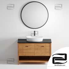 Sink furniture LA REDOUTE INTERIEURS Saturn acacia 120 cm