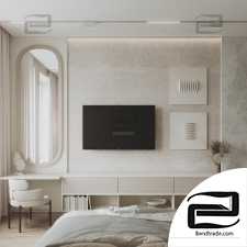 Eco minimalistic Master room 3D scene interior