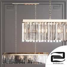 Pendant lamp RH 1920S ODEON RHYS CLEAR GLASS PRISM RECTANGULAR