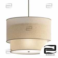 Pendant Lamp Rh Two-tier Round Shade Linen