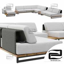 Outdoor garden wicker modular sofas