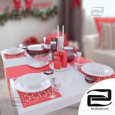 Xmas table decorative set Christmas decorative table set