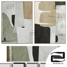 Century Abstract Neutral Wall Art Baguettes C-410