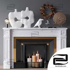 Decorative set with fireplace