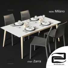 Table and chair BoConcept Zarra and Milano