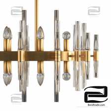 Modern Glass Living Room Chandelier in Brass