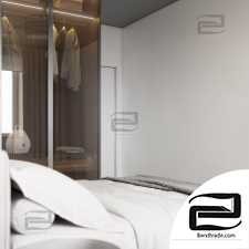 Modern Badroom Wardrobe 3D Scene Interior