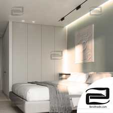 Bedroom soft minimal 3D scene interior