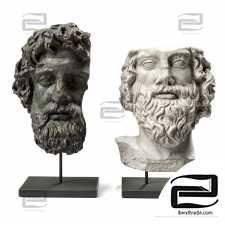 Asclepios and Greek general heads