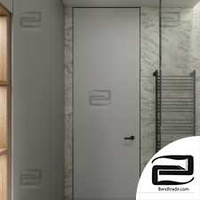 Gray marble bathroom 3D scene interior