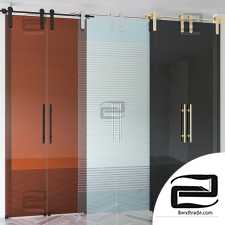 Set of glass sliding doors