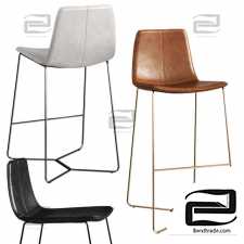 West Elm Slope Leather Bar Stool