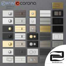 Bathroom decor Viega flush buttons