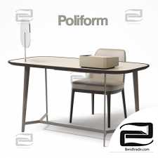 Poliform Mathieu table and Chair