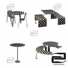 A set of furniture for an outdoor cafe
