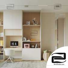 Modern classic Child's room 3d scene interior