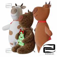 A set of soft toys Bulls