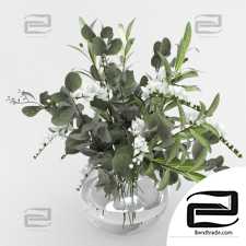 Bouquet of olive and eucalyptus branches