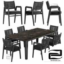 Flexform Ortigia table and chair, Iseo