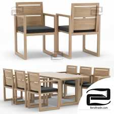 RH Outdoor Navaro Table and Chair