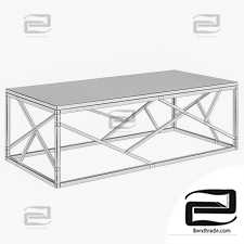 Coffee table Serene Furnishing Chrome Marble Top coffee table, Gold Clear Glass