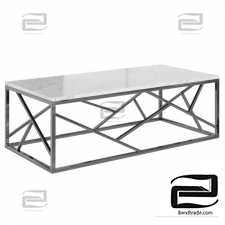 Coffee table Serene Furnishing Chrome Marble Top coffee table, Gold Clear Glass