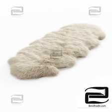Fluffy decorative carpet made of Icelandic sheepskin fur