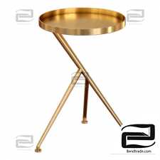 Round Metal Cocktail Coffee Table Cecilia Raw Brass Metal Accent Table