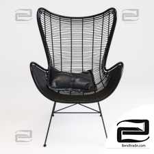 HK-Living Natural rattan egg chair