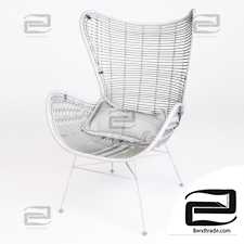 HK-Living Natural rattan egg chair