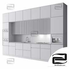 Kitchen Modern 10 Black & White & Wood