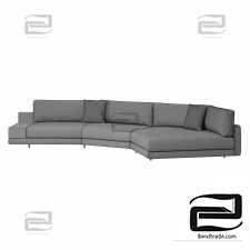 Italian corner sofa Argo by MisuraEmme with a table