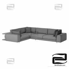 Italian large corner sofa Argo by MisuraEmme with side table