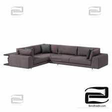 Italian large corner sofa Argo by MisuraEmme with side table