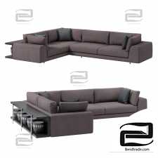 Italian large corner sofa Argo by MisuraEmme with side table