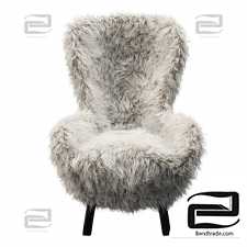 Fluffy Italian modern chair Guelfo Fur from Opinion Ciatti