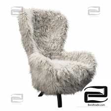 Fluffy Italian modern chair Guelfo Fur from Opinion Ciatti