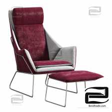 Stylish modern Italian armchair New York Bergere from Saba Italia