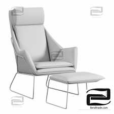 Stylish modern Italian armchair New York Bergere from Saba Italia