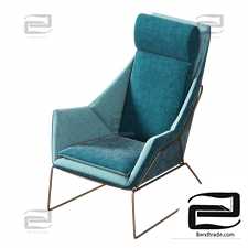 Stylish modern Italian armchair New York Bergere from Saba Italia