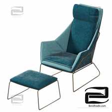 Stylish modern Italian armchair New York Bergere from Saba Italia